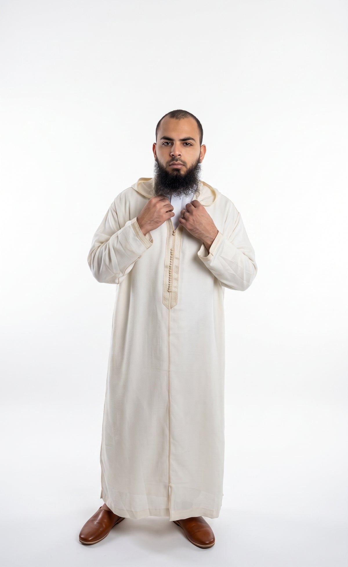 Moroccan Royal Summer Djellaba - Broken White (Smen)
