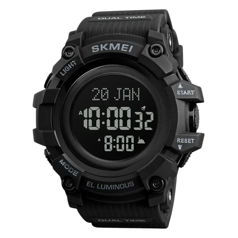 SKMEI 1680 Islamic Prayer Sport Watch Water Resistant All Black