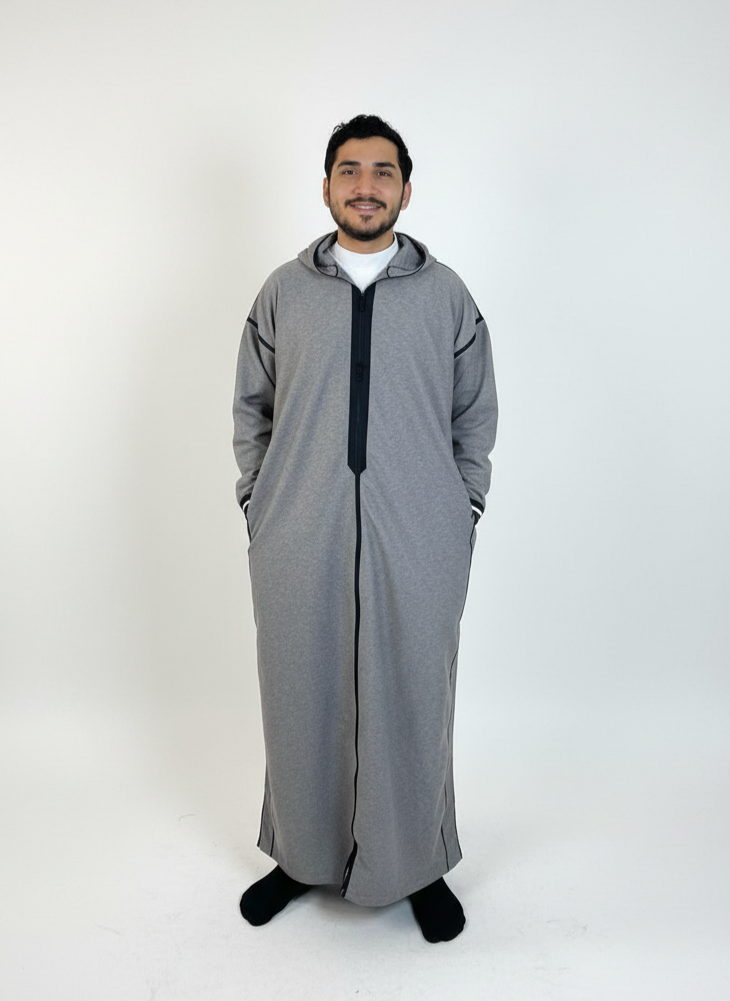 Moroccan Winter Djellaba - Gray
