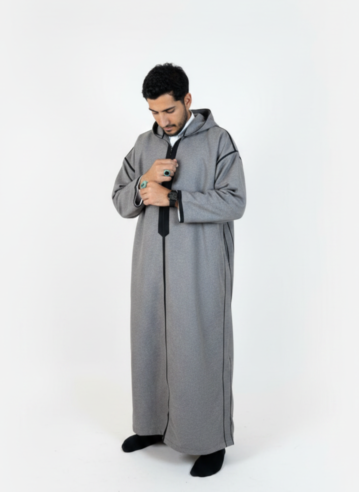 Moroccan Winter Djellaba - Gray