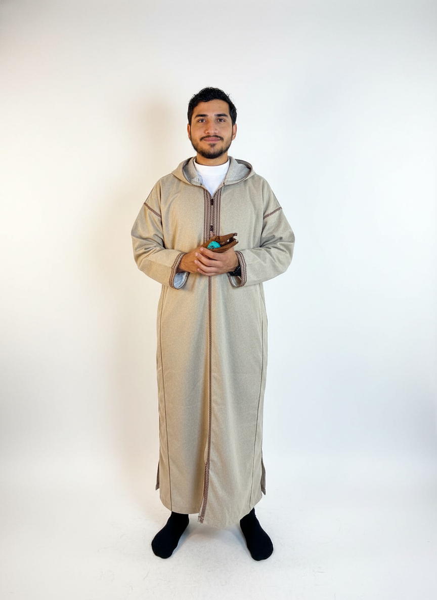 Moroccan Winter Djellaba - Beige